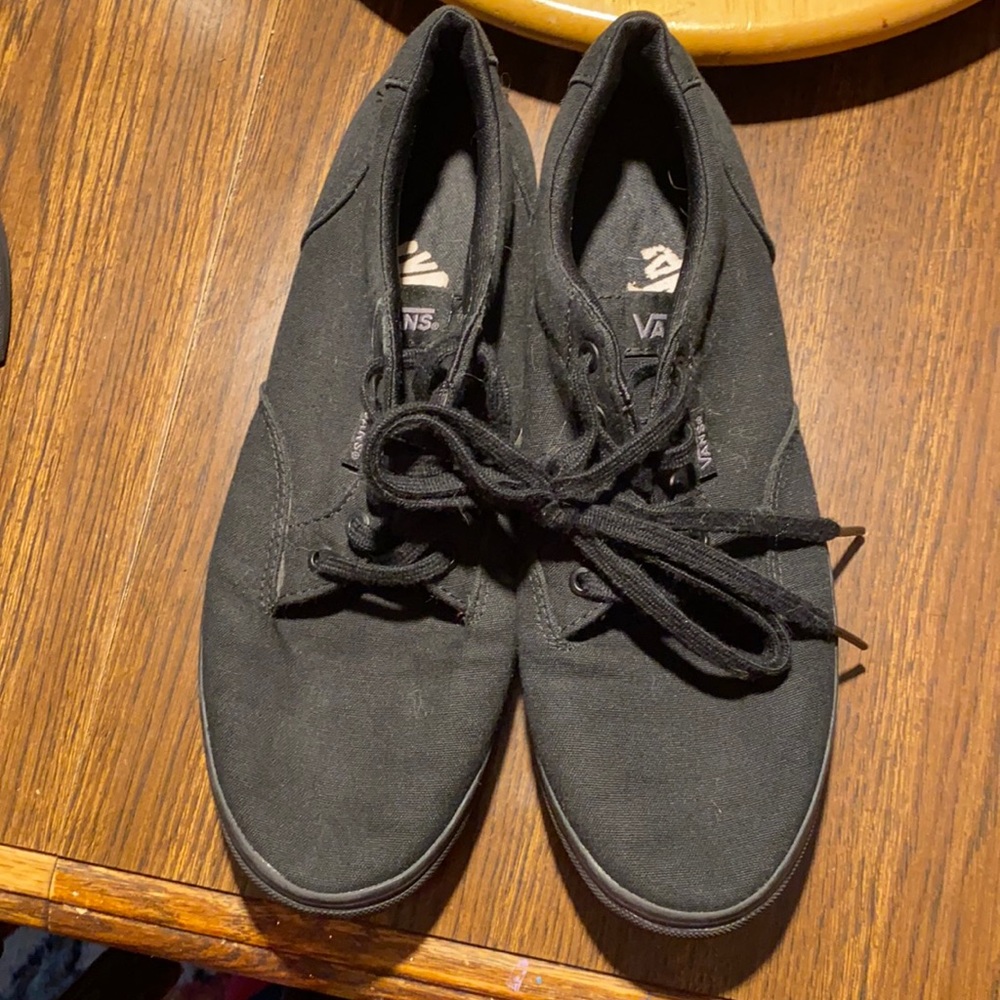 Size 9 Vans.  Black Canvas